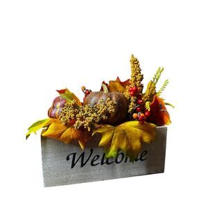 Autumn Harvest Pumpkin Welcome Arrangement Centerpiece Fall Decor - 7.5” x 4”